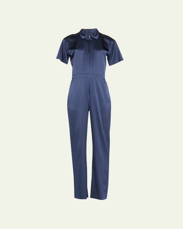 Worker Short-Sleeve Corduroy Jumpsuit